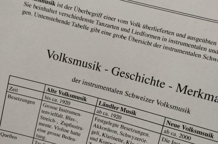 DIE INSTRUMENTALE VOLKSMUSIK IN DER SCHWEIZ